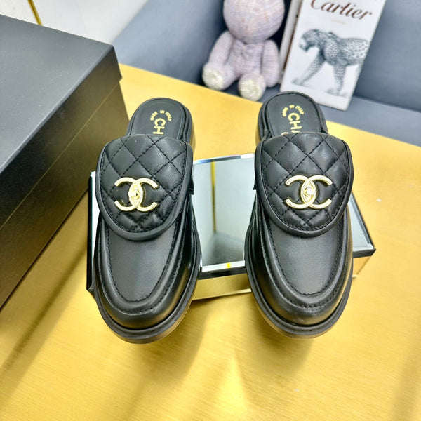 CC Loafers Mule Black Sheepskin 238488