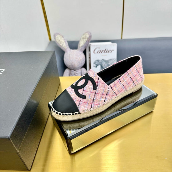 CC 25s Slip–on Espadrilles Pink/Black Tweed 297826
