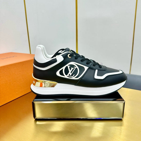 NEO RUN AWAY SNEAKER IN BLACK MIX WHITE CALFSKIN