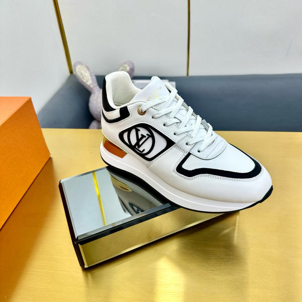 NEO RUN AWAY SNEAKER IN WHITE MIX BLACK CALFSKIN