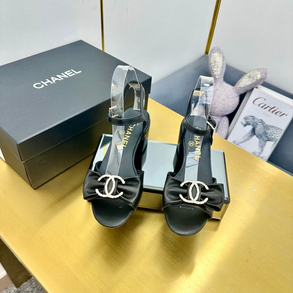 cc 25 sandalo fiocco 50mm pelle di pecora nera 238481