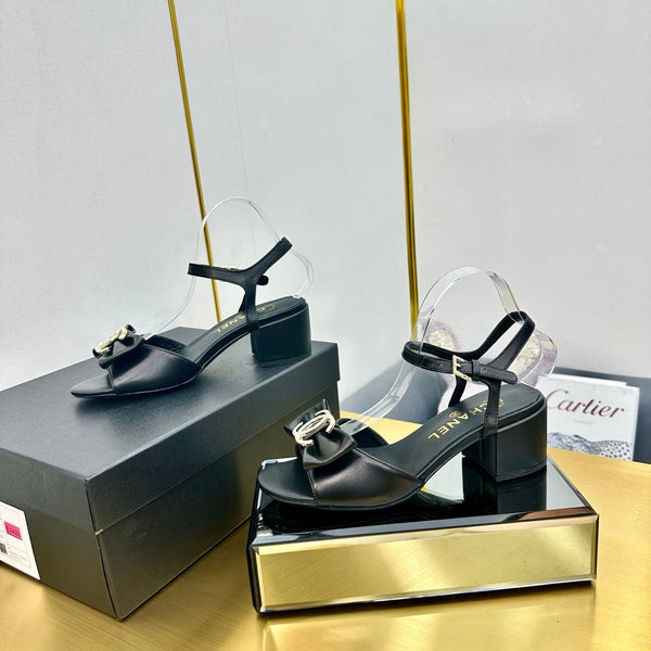 cc 25 sandalo fiocco 50mm pelle di pecora nera 238481