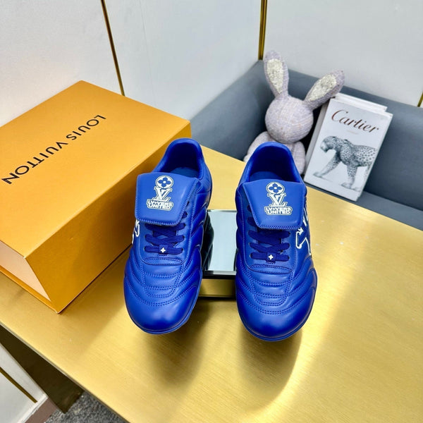 LV 25C Sneaker LV Footprint Soccer Blue Cuir de Veau uni 219932