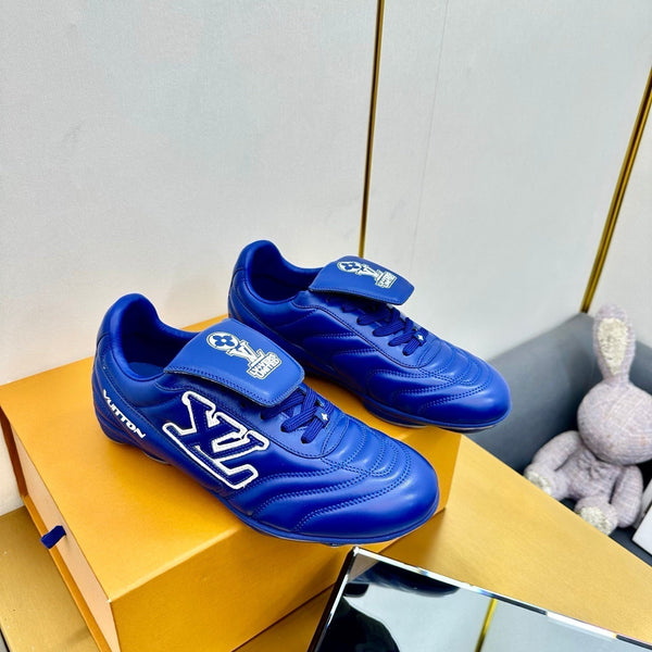 LV 25C Sneaker LV Footprint Soccer Blue Cuir de Veau uni 219932