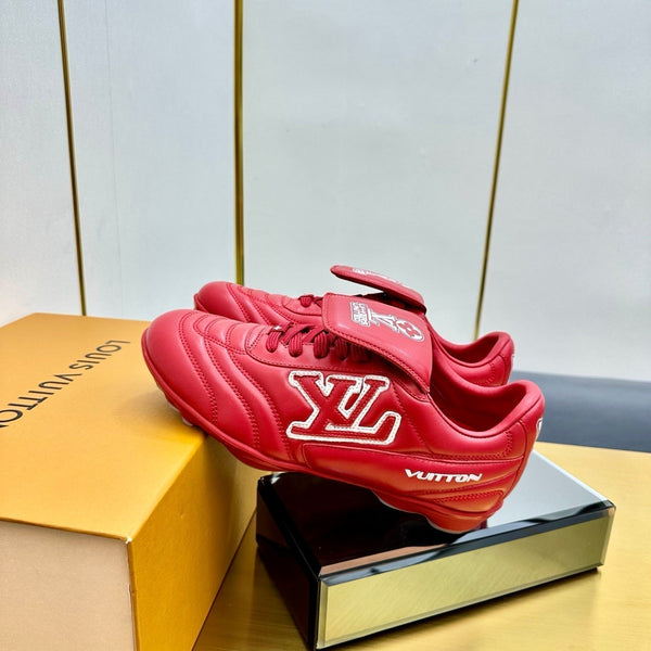 LV 25C Sneaker LV Footprint Soccer Rouge Cuir de Veau uni 219934