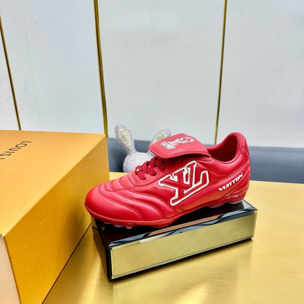 LV 25C Sneaker LV Footprint Soccer Rouge Cuir de Veau uni 219934