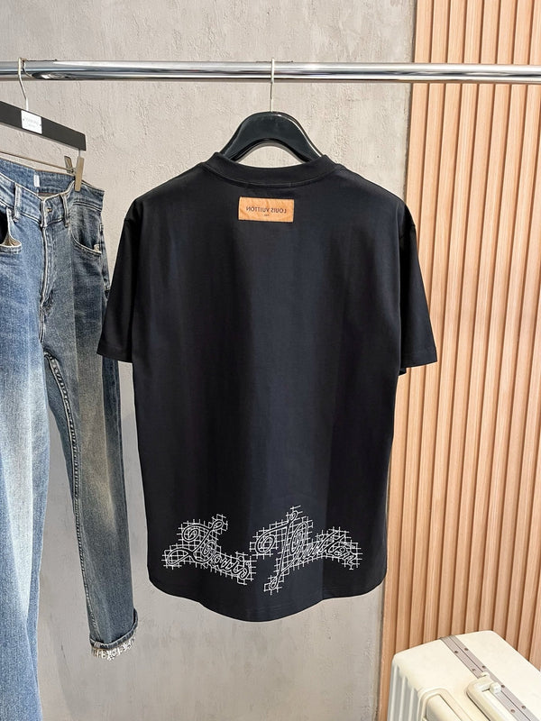 LV T-SHIRT IN BLACK PURE COTTON 238778