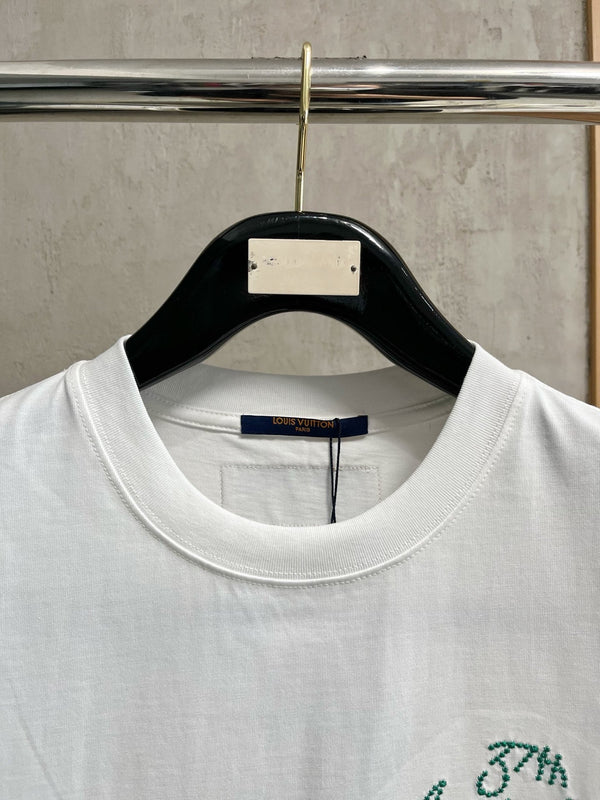 LV T-SHIRT IN WHITE EMBROIDERED LOGO PURE COTTON 238777