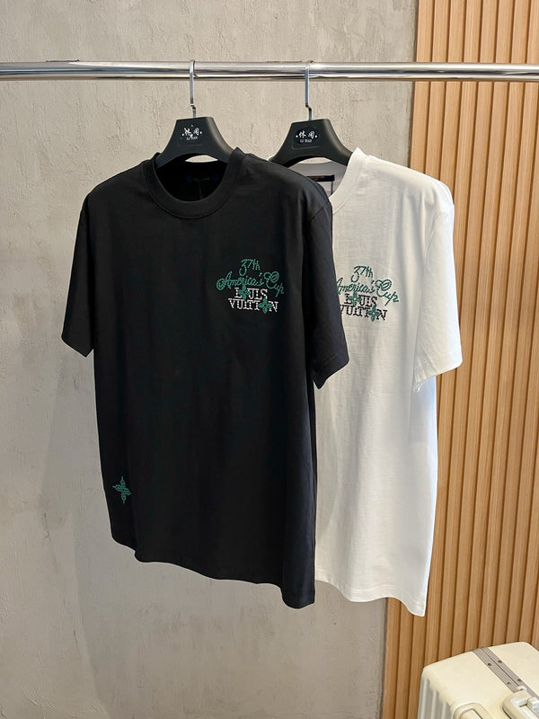 LV T-SHIRT IN WHITE EMBROIDERED LOGO PURE COTTON 238777