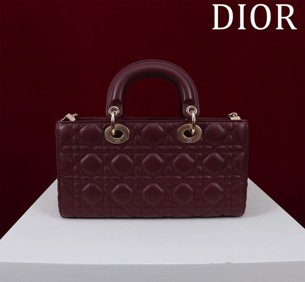 medium lady d-joy 26 burgundy lambskin