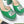 platform pump with double g green patent leather