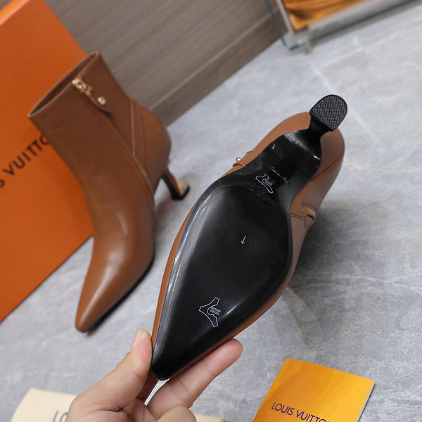 Stivaletti LV Sparkle 70mm in pelle di vacchetta marrone