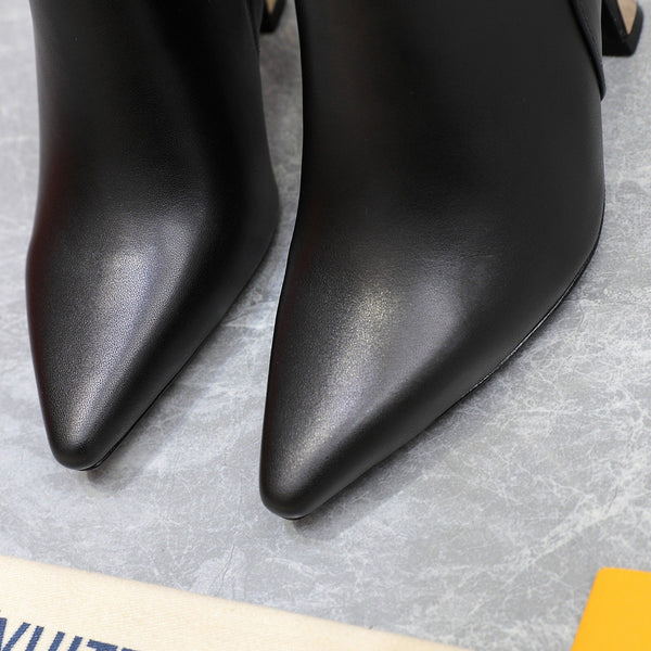 Stivale alto LV Sparkle 100mm in pelle di vacchetta nera