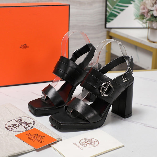 HM 25 Slingback Keen 90 Black Calfskin