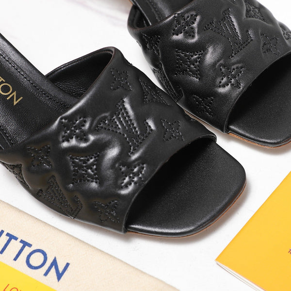 LV Revival Mule 55mm Black Monogram-Embossed Lambskin 456151