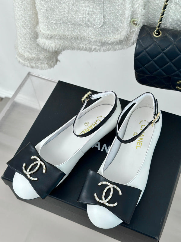 CC Mary Jane White Lambskin