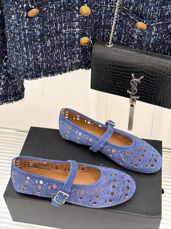 Alaia Women's Ballet Flat Royal Blue Suede 293218