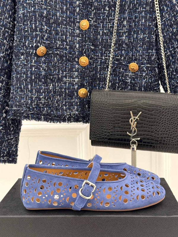 Alaia Women's Ballet Flat Royal Blue Suede 293218