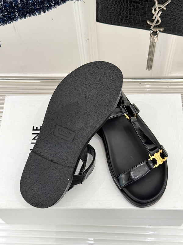 CELINE Maud Sandal Black Leather 285904