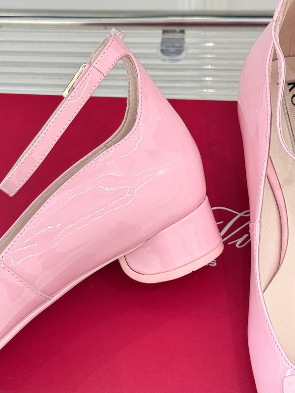 Viv Square Buckle Mary Jane Pink Fetal Cowhide 286705