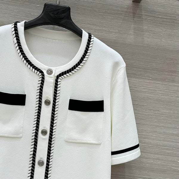 CC Short sleeve cardigan White