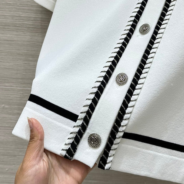 CC Short sleeve cardigan White