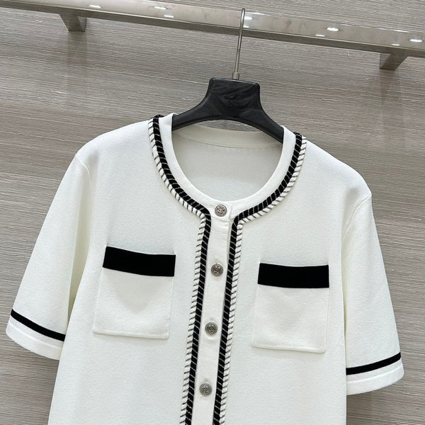 CC Short sleeve cardigan White