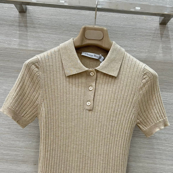 CD 25 Polo Short-sleeved Top Beige Cashmere