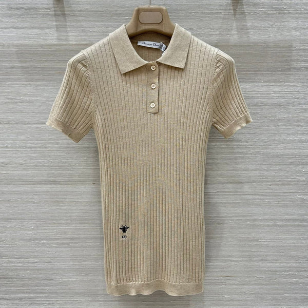 CD 25 Polo Short-sleeved Top Beige Cashmere