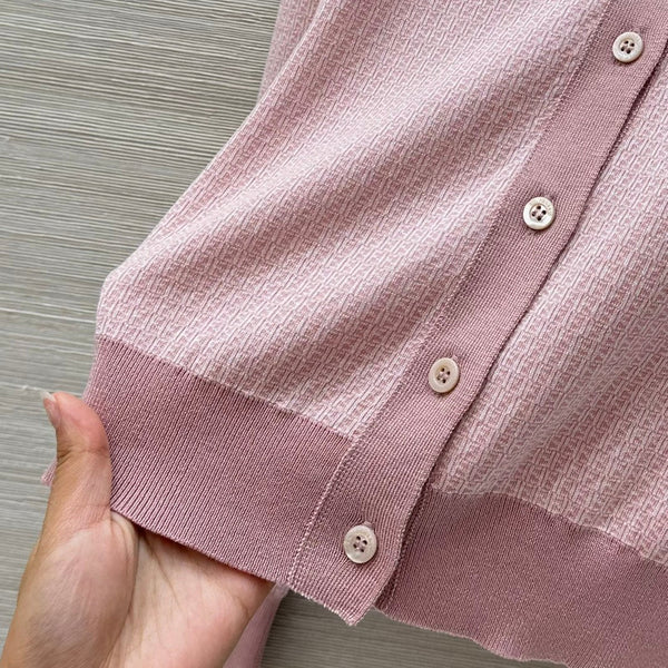 Fendi Knitted Cardigan Top Pink Wool