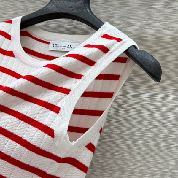 CD 25 Tank Top Red White Cotton