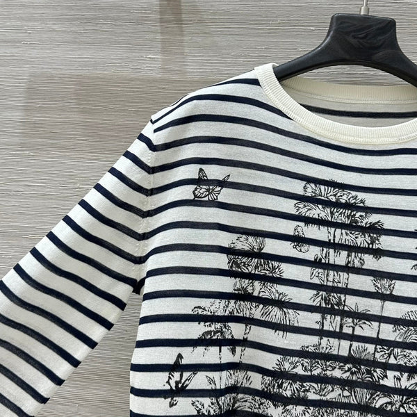 CD Coconut Knitted Sweater Black mix White Cotton Polyester