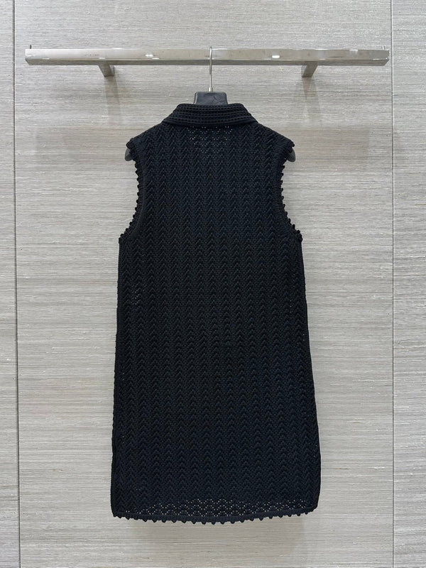 Abito gilet polo lavorato a maglia Gucci 25 nero in fibra di poliestere