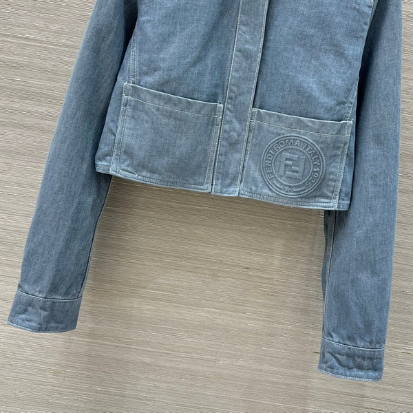 Fendi 25 Denim Jacket Haze Blue Cotton