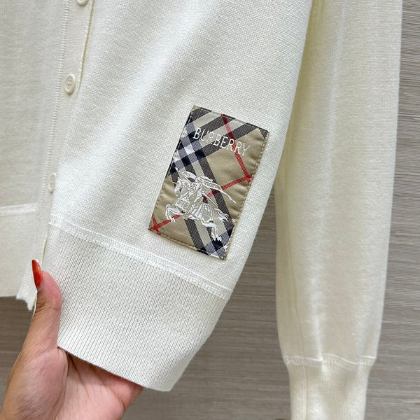 Bur 25 Cardigan Black And White Cashmere