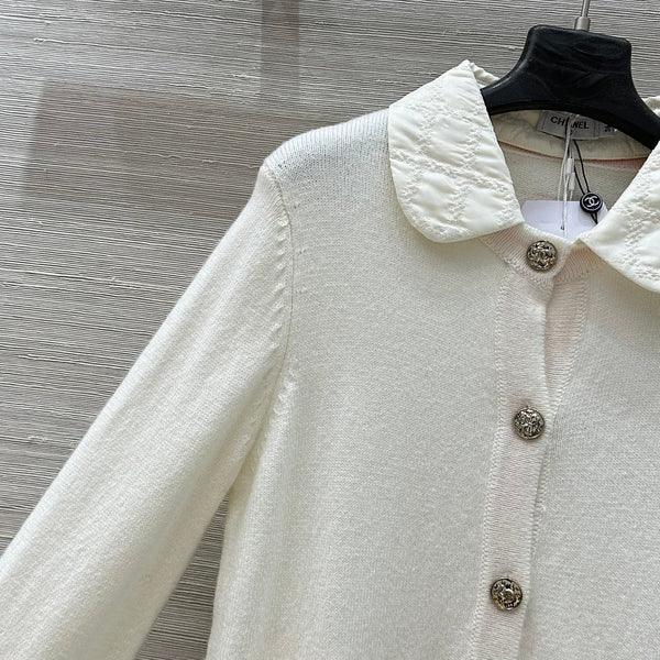 CC 25 Cardigan White Cashmere