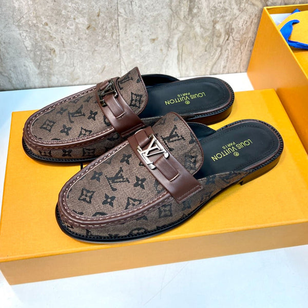 LV EASY MULE DARK BROWN MONOGRAM CANVAS
