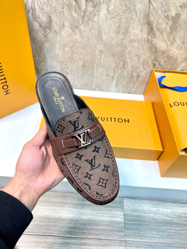 LV EASY MULE DARK BROWN MONOGRAM CANVAS