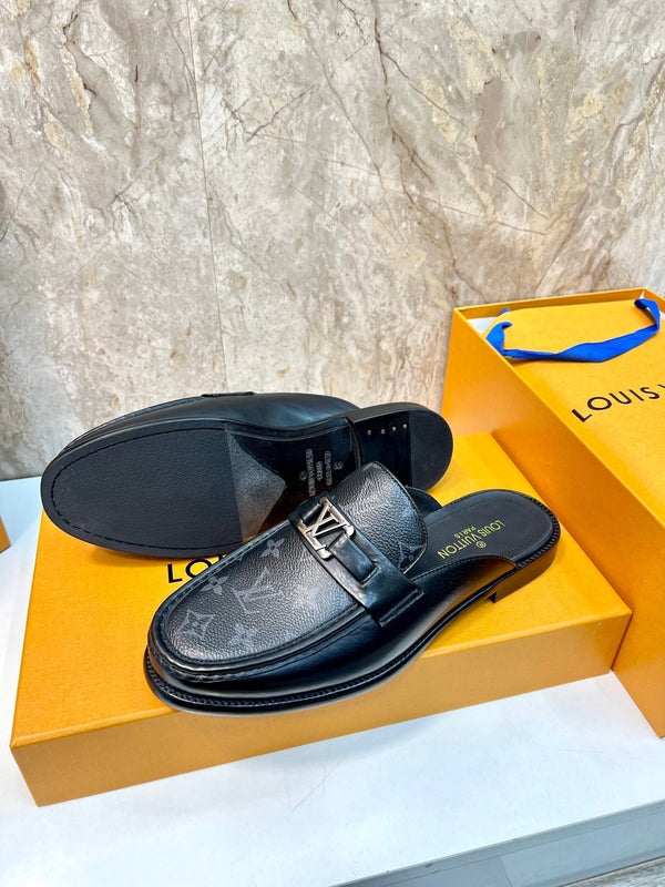 LV EASY MULE IN PELLE DI VITELLO CON MONOGRAMMA NERO