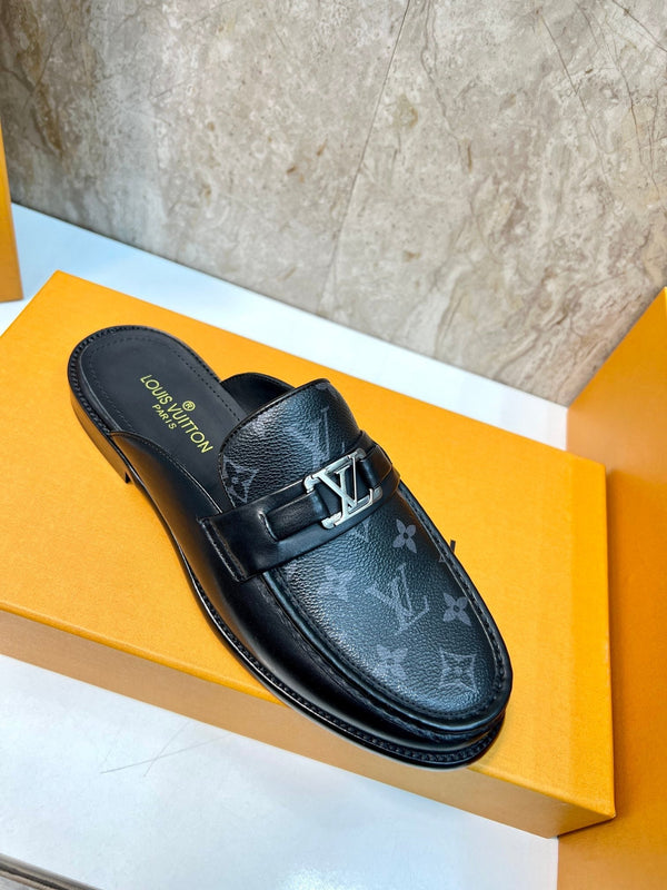 LV EASY MULE IN PELLE DI VITELLO CON MONOGRAMMA NERO