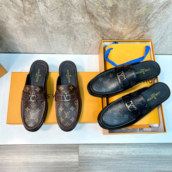 LV EASY MULE IN PELLE DI VITELLO CON MONOGRAMMA MARRONE CIOCCOLATO