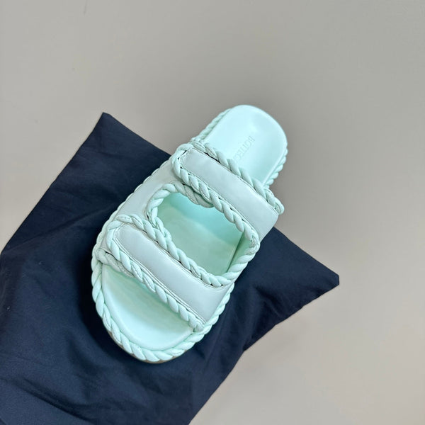 Jack Flat Mule in pelle di agnello turchese