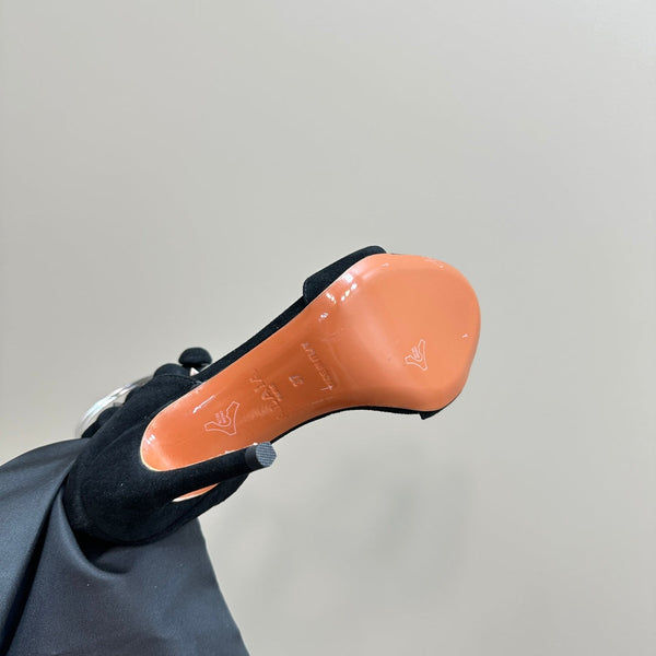 ALAIA HIGH HEEL SANDAL 10 CM IN BLACK SUEDE