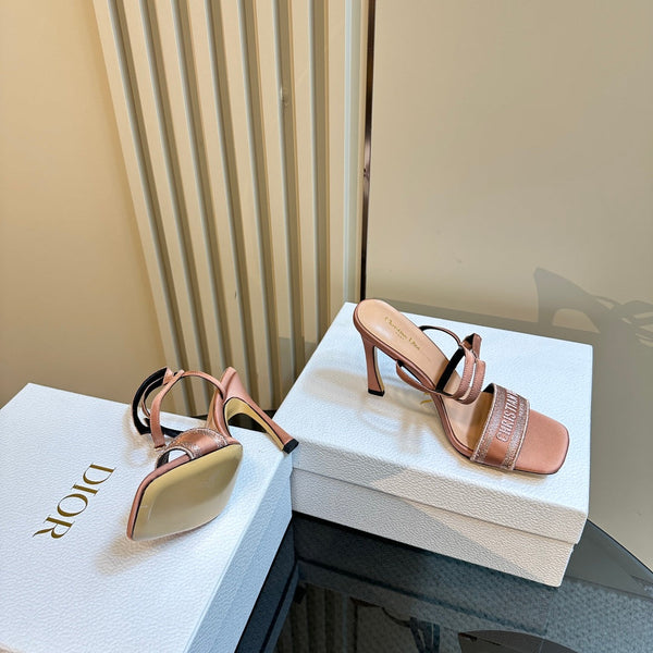 CD Dway Heeled Sandal 105mm Pink Silk And Lambskin