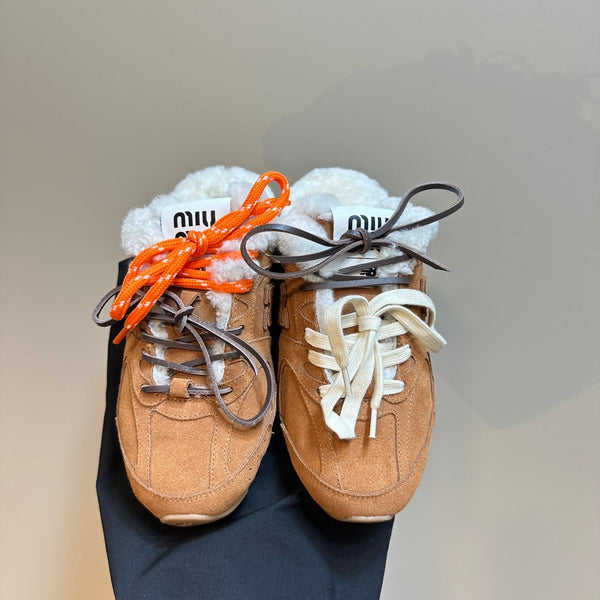 Miu x Balance 530 SL Mule Brown Yellow Suede