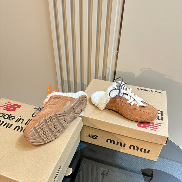 Miu x Balance 530 SL Mule Brown Yellow Suede