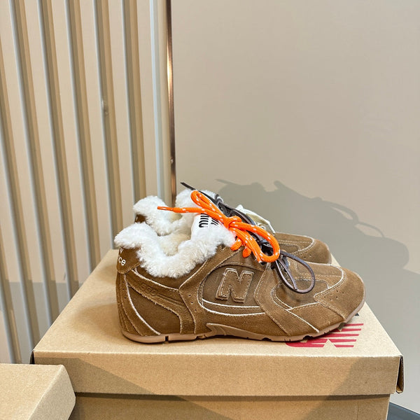 Miu x Balance 530 SL Sneakers Dark Brown Fleece Lining Suede