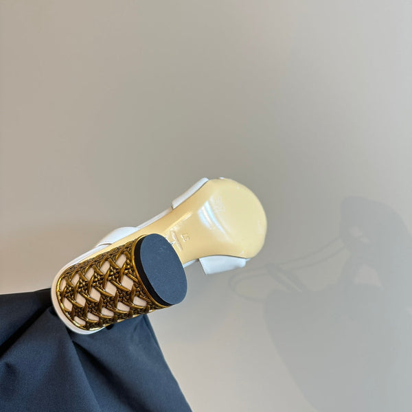 CD Icon Heeled Sandal 95mm White Calfskin