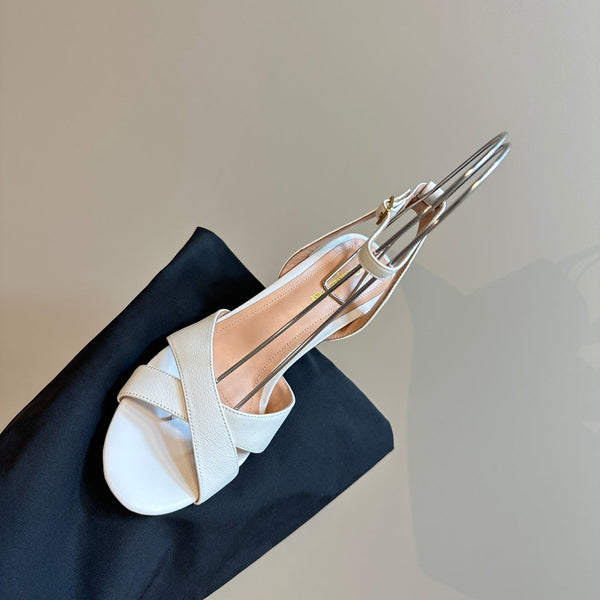 CD Icon Heeled Sandal 95mm White Calfskin