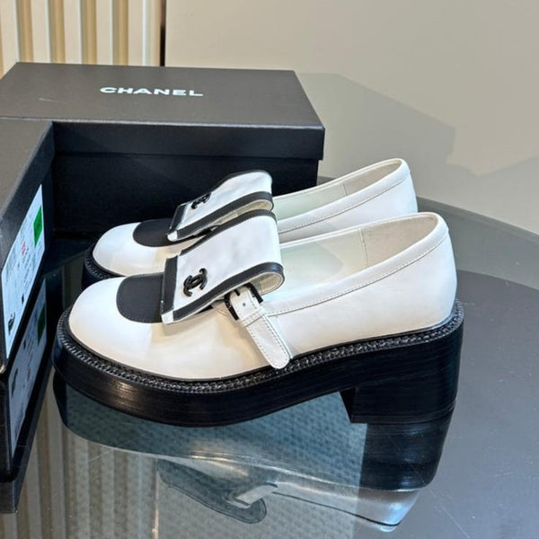 CC Moccasins 65mm White Calfskin